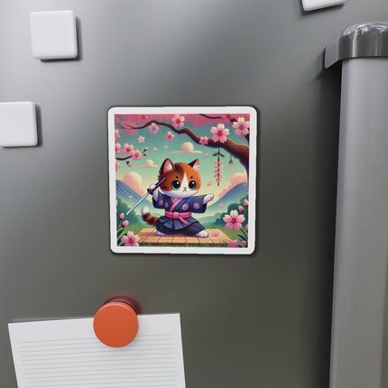 Samurai Kitten Die-Cut Magnets (5 Sizes)