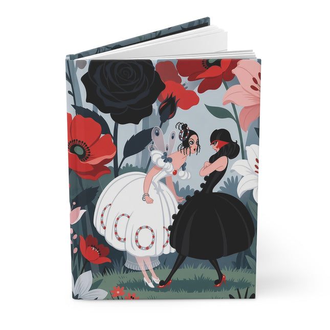 🖤🤍 The Black Rose & The White Butterfly Hardcover Journal – Art Deco Fashion Illustration