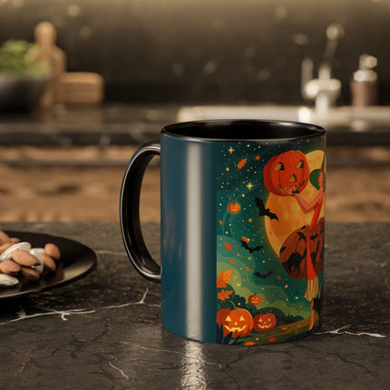 🦇🎃 The Witch Of Batwing Pumpkin Hollow Colorful Mug – Moonlit Halloween Charm