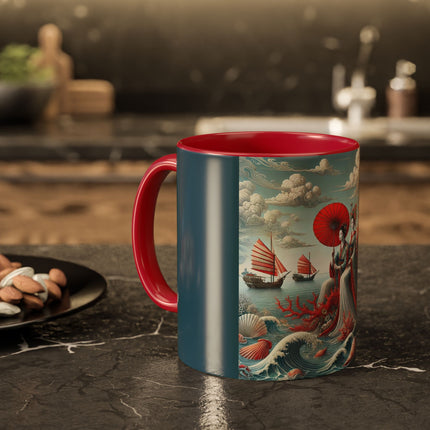 Ladies by the Quiet Sea Colorful Mugs (11oz, 15oz)