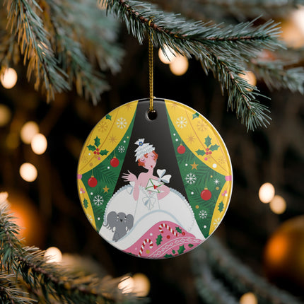 💌🎄 The Christmas Letter Of Holly House Ceramic Ornament – Whimsical Art Deco Holiday Charm