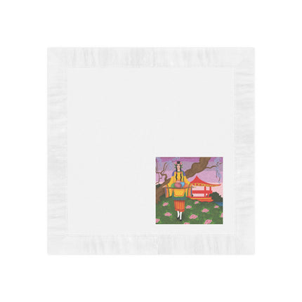 Elegance and Blooms White Coined Napkins