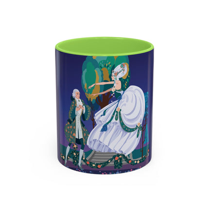 Moonlit Garden Waltz Colorful Mug (11oz, 15oz) – Rococo Romance, Garden Elegance & Enchanted Dance