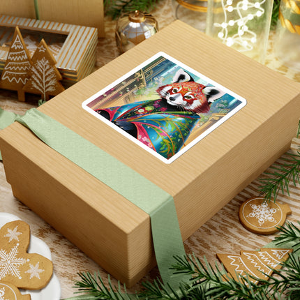 Cybernetic Red Panda Kiss-Cut Stickers (4 Sizes)