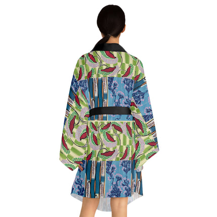 Floral Pattern by Emile-Alain Séguy Long Sleeve Kimono Robe (AOP)