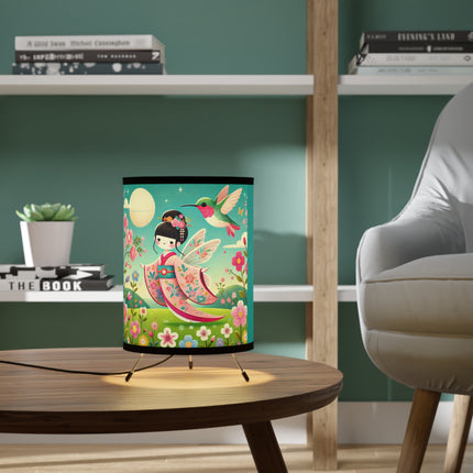 Geisha Fairy and the Hummingbird Blossom Tripod Lamp