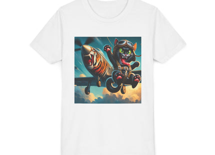 Parachuting Cat Commando Youth Short Sleeve Tee