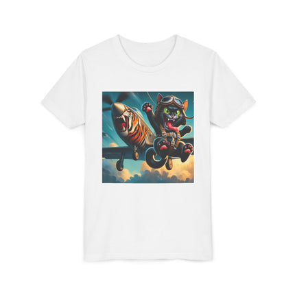 Parachuting Cat Commando Youth Short Sleeve Tee