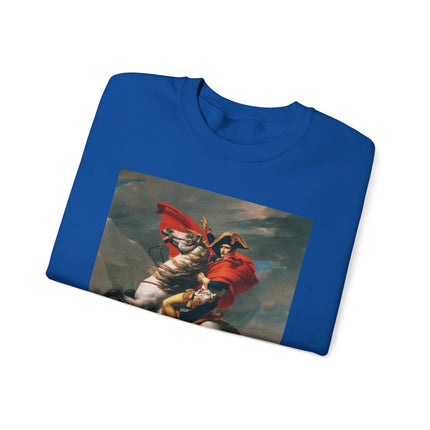 Napoleon Crossing the Alps by Jacques-Louis David Heavy Blend™ Crewneck Sweatshirt