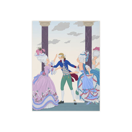 🎭🌸 Blindman’s Bluff Ceramic Tile – Rococo Courtship Whimsy