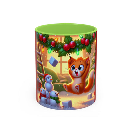 Naughty or Nice Kitten Christmas Colorful Mugs (11oz, 15oz)