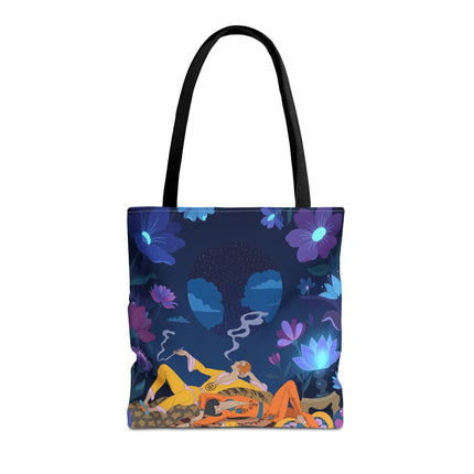 🌙🌺 The Midnight Garden Dreamers Tote Bag – Art Deco Nocturne