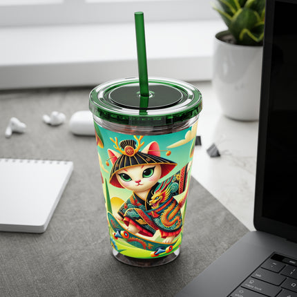 Dragon Dance on Wheels Sunsplash Tumbler with Straw, 16oz
