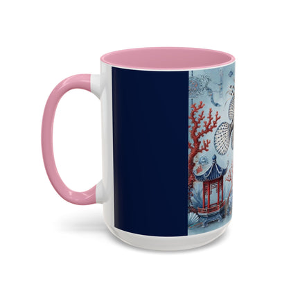 Lionfish & Lantern Colorful Mug – Mystical Ocean & Asian Harmony