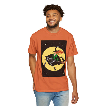 A Witch’s Moonlit Flight Unisex Garment-Dyed T-shirt