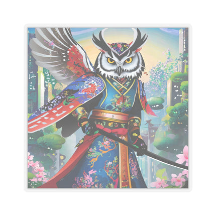 Cyberpunk Samurai Owl Kiss-Cut Stickers (4 Sizes)