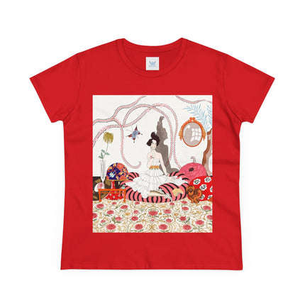 🌹🐕 The Rose Salon Companion Cotton Tee – Art Deco Fashion & Dog Elegance