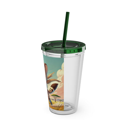 Swift Cheetah Sunsplash Tumbler with Straw, 16oz