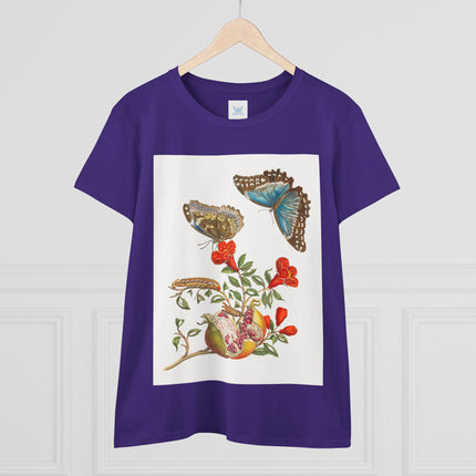 Blue Butterflies and Pomegranate Cotton Tee