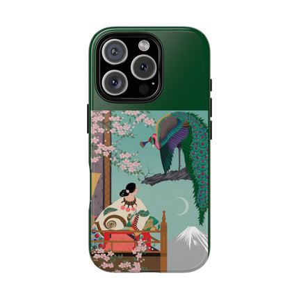 Peacock Garden Phone Case – Japanese Elegance & Timeless Beauty