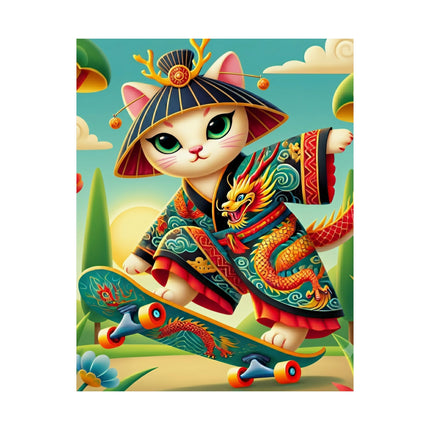 🐉🛹 Dragon Dance on Wheels Matte Vertical Poster – Adventure, Style & Dragon Spirit