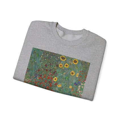 Farm Garden with Sunflowers by Gustav Klimt Heavy Blend™ Crewneck Sweatshirt