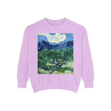 Olive Trees by Vincent Van Gogh Garment-Dyed Sweatshirt
