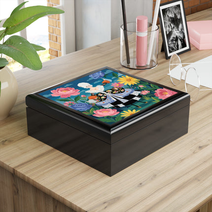 🌸🎀 The Grand Floral Promenade Jewelry Box – Art Deco Fashion Fantasy