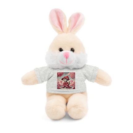 Whimsical Geisha Kitten in a Valentine Garden Stuffed Animals with Tee