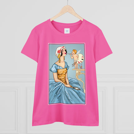 The Enchanting Painter: A Fairy's Artistic Touch Ceramic Women's Midweight Cotton Tee