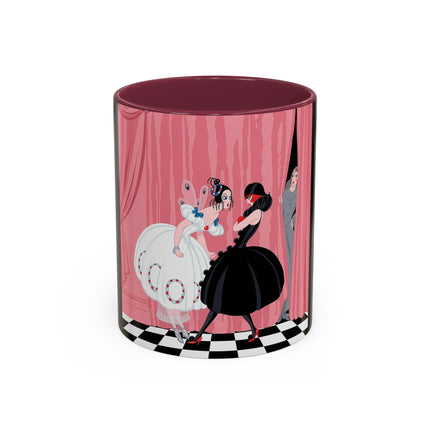 The Ladies Behind The Velvet Curtain Colorful Mugs – Art Deco Theatrical Elegance