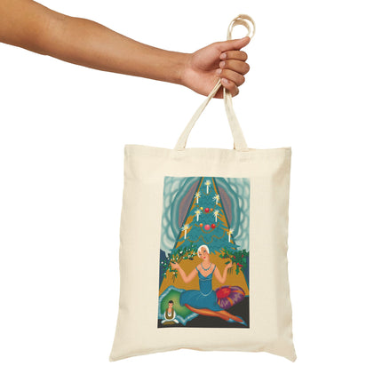Art Deco Christmas Elegance Cotton Canvas Tote Bag