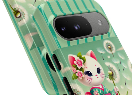 Geisha Kitten and the Dandelion Phone Cases