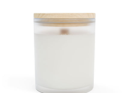 Majestic White Crane Frosted Glass Candle, 11oz