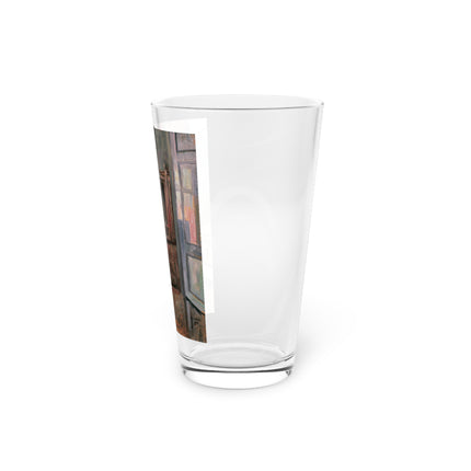 The Red-Draped Window Glass, 16oz