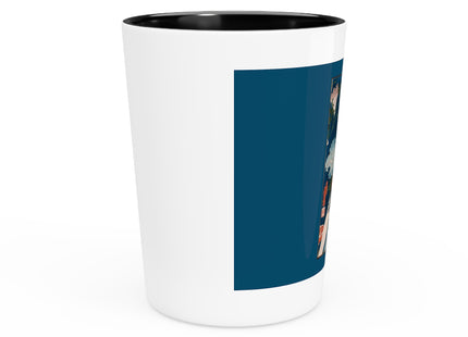 Modern Gallants with Morning Glories by Tsukioka Yoshitoshi Ceramic Shot Glass