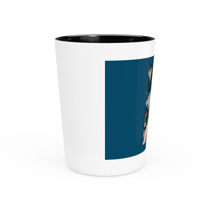Modern Gallants with Morning Glories by Tsukioka Yoshitoshi Ceramic Shot Glass