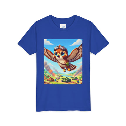 Red-Tailed Hawk in Battle Youth Short Sleeve Tee