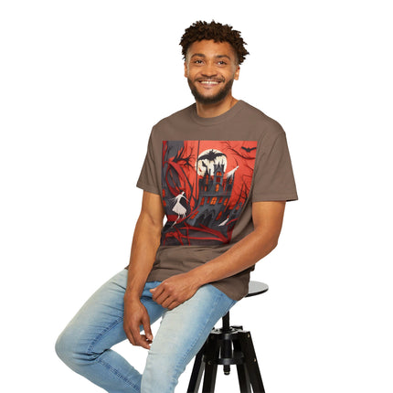 Halloween Night Scene Unisex Garment-Dyed T-shirt