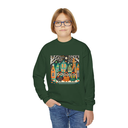 Night of the Trick-or-Treating Owlets Youth Crewneck Sweatshirt