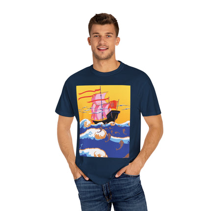 Golden Seas and Whimsical Dreams Unisex Garment-Dyed T-shirt