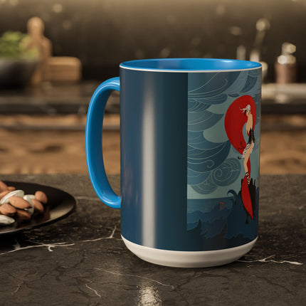 Siren of the Waves Colorful Mugs – Dramatic Sea Power & Bold Elegance