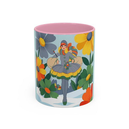 ❄️🌼 The Winter Flower Wanderer Colorful Mug – Colorful Art Deco Snow Fantasy
