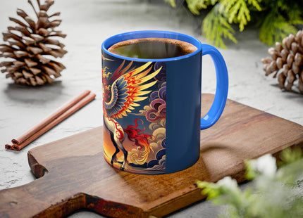 Flame-Winged Horse at Sunset Colorful Mugs (11oz, 15oz)