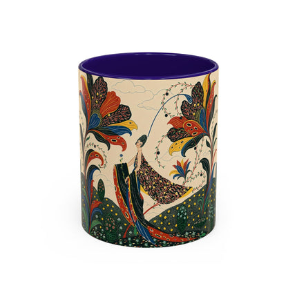 🌺🦋 The Enchanted Floral Voyage Colorful Mug – Art Deco Botanical Whimsy