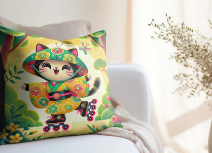 Firefly Dance on Wheels Spun Polyester Square Pillow