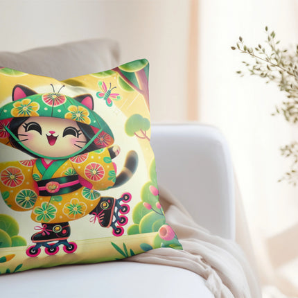 Firefly Dance on Wheels Spun Polyester Square Pillow