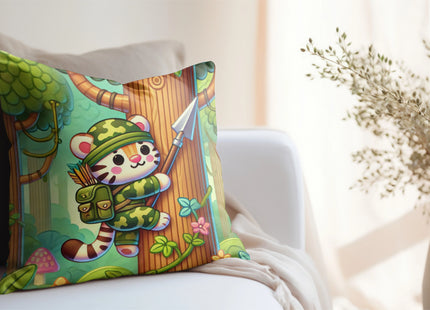 Stealthy Stripes Spun Polyester Square Pillow