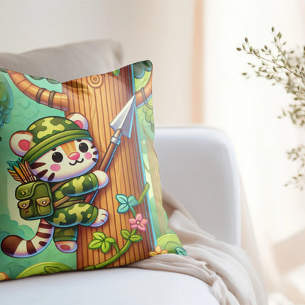 Stealthy Stripes Spun Polyester Square Pillow