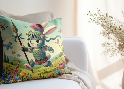 Rabbit Gladiator Spun Polyester Square Pillow